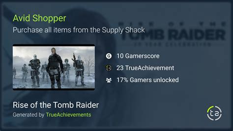 avid shopper rise of the tomb raider.